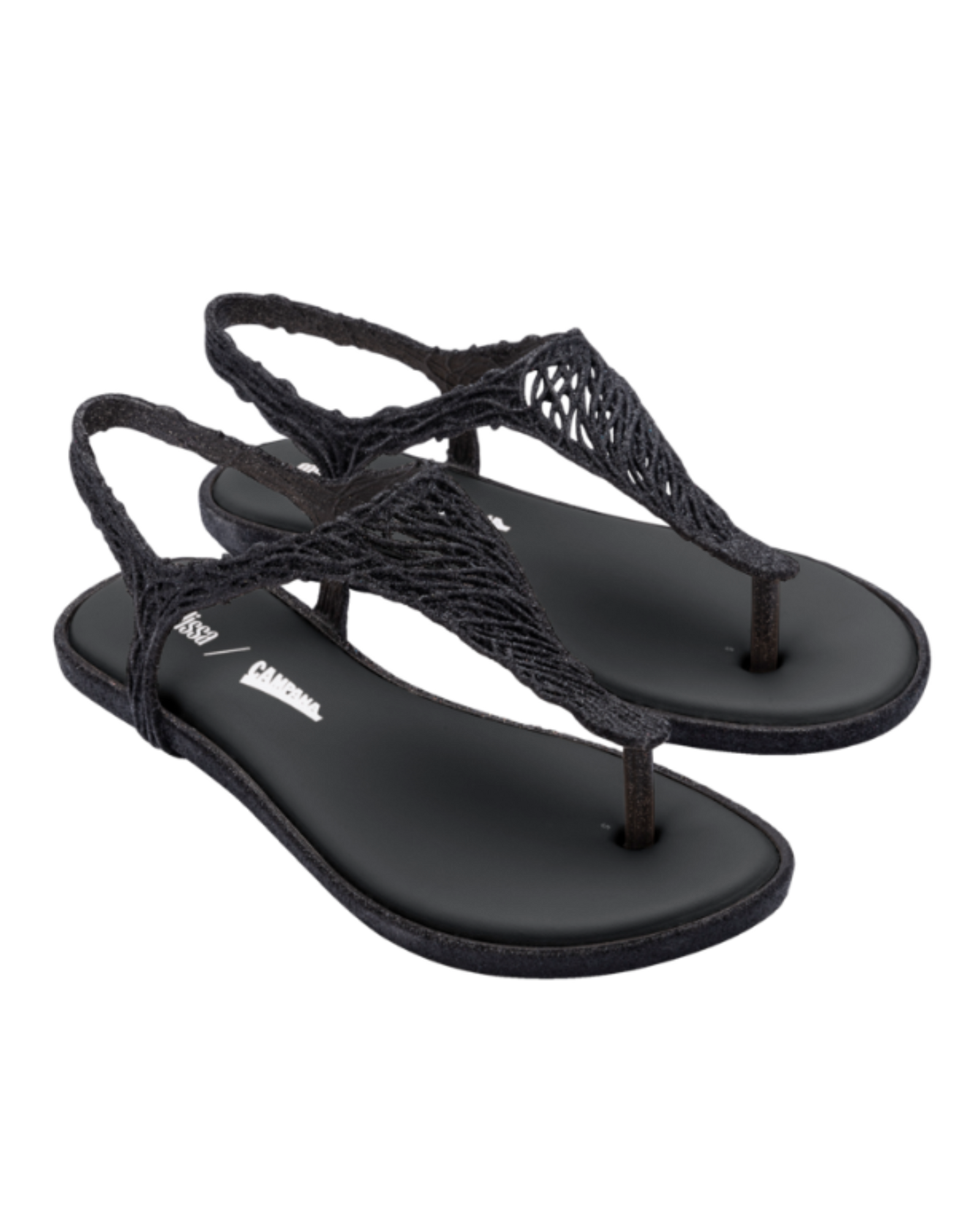 Womens | Campana Flow Sandal | Black Glitter