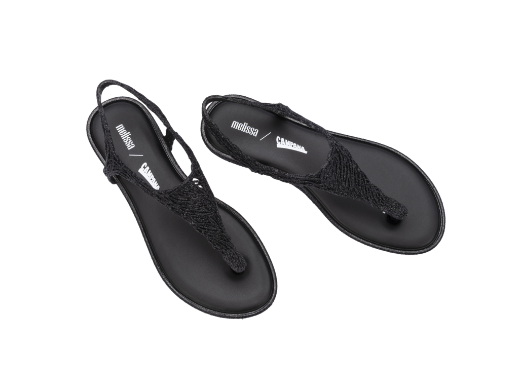Womens | Campana Flow Sandal | Black Glitter