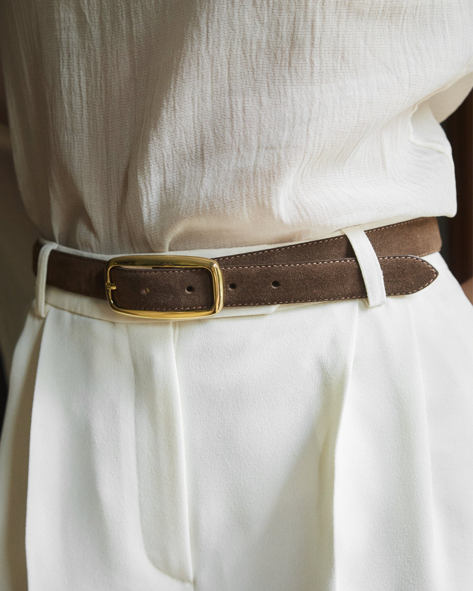No. 19 Belt | Chocolate-Gold