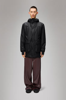 RAINS Lohja Long Insulated Cargo Jacket Black Jacket