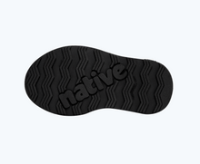 Bottom view of a Native Shoes Kids Fitzsimmons Citylite Bloom Kids | Jiffy Black/ Jiffy Black/ Victoria Blue Footwear