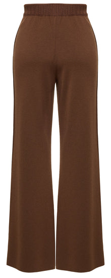 Wool Cashmere Straight-Leg Pants | Brown