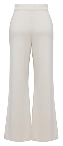 Wool Cashmere Straight-Leg Pants | Beige
