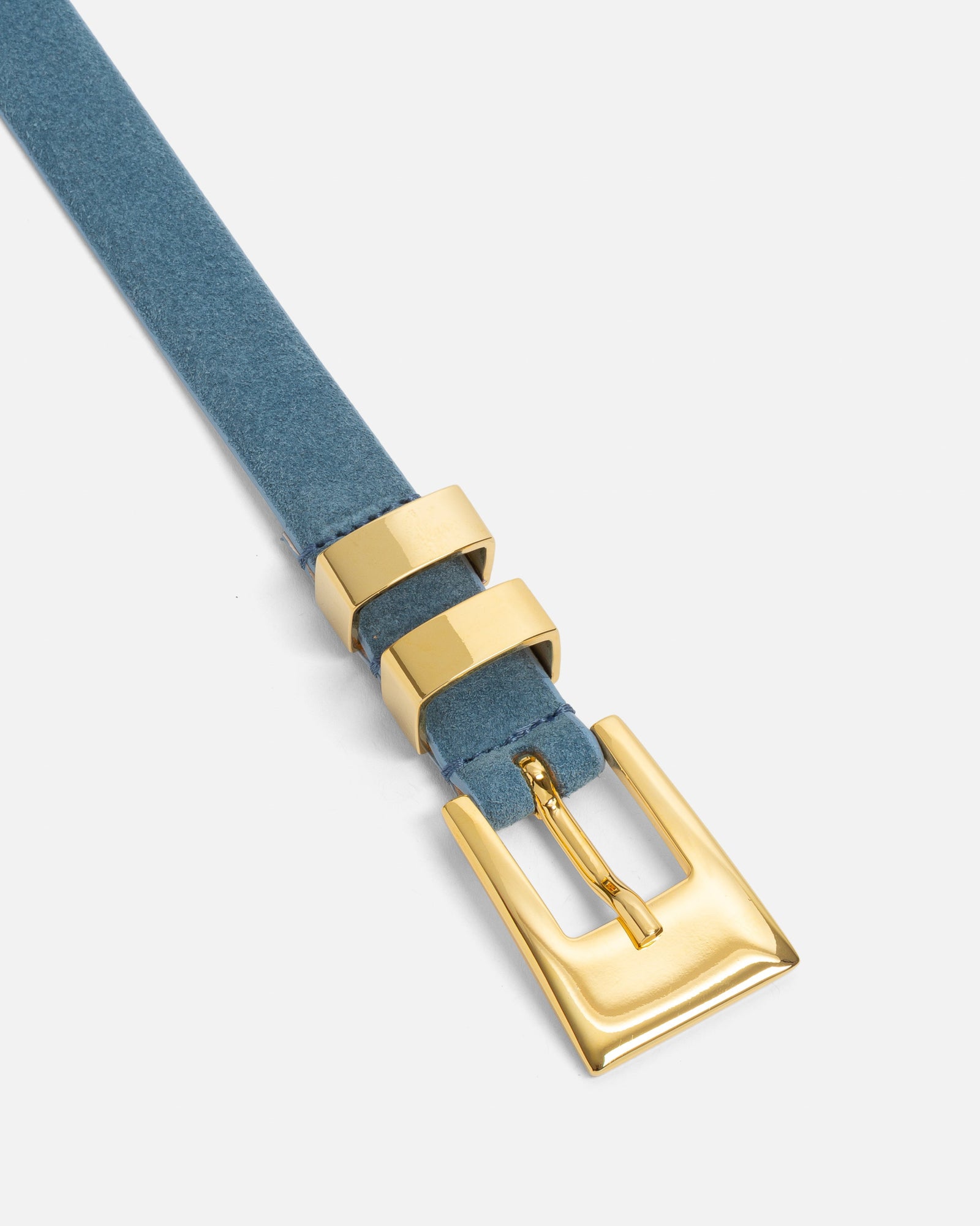 Sofia Belt | Sky Blue Suede/Gold