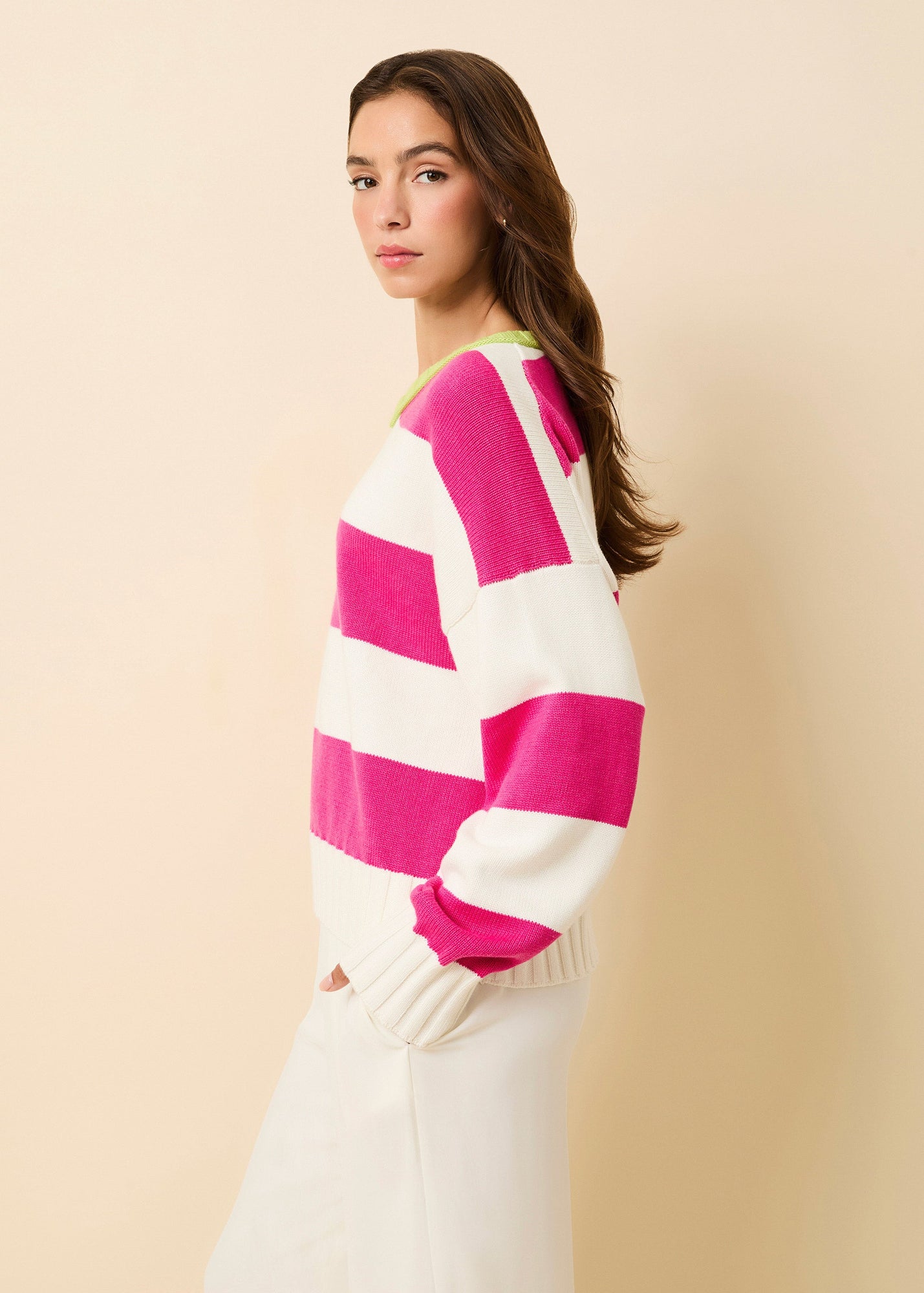 Reva Sweater Cotton Paradis | Paradise Pink / Sour Apple