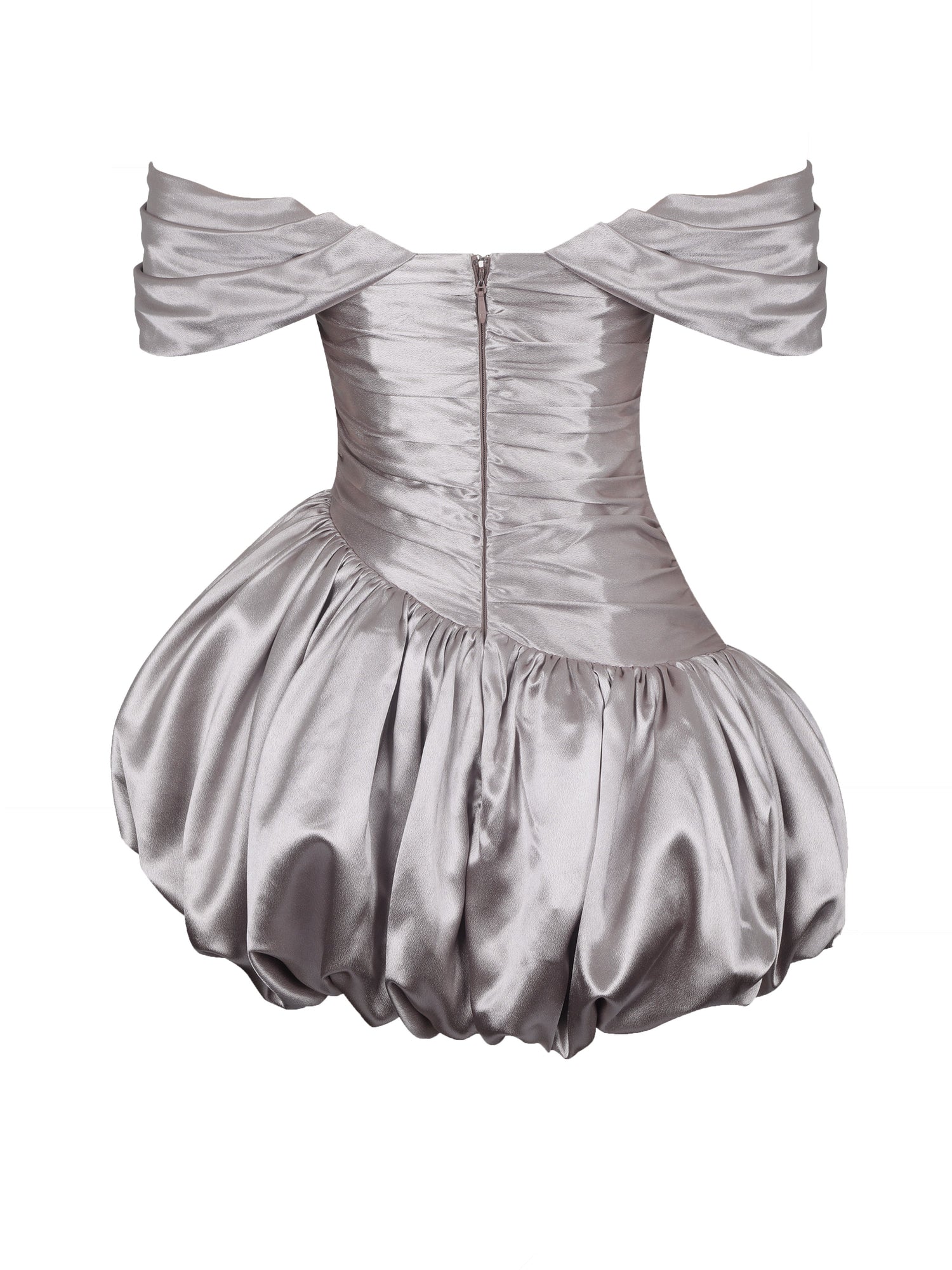 Miss Circle | Milena Ruched Asymmetrical Bubble Mini Dress