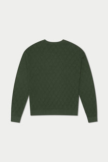 Dark Green Crochet Knit Sweater | Green