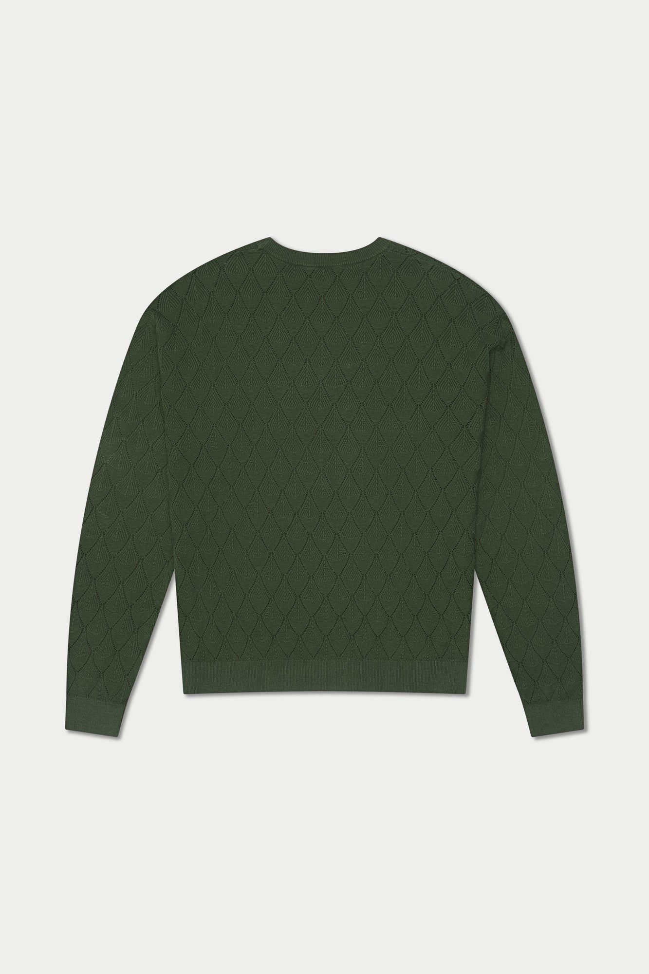 Dark Green Crochet Knit Sweater | Green