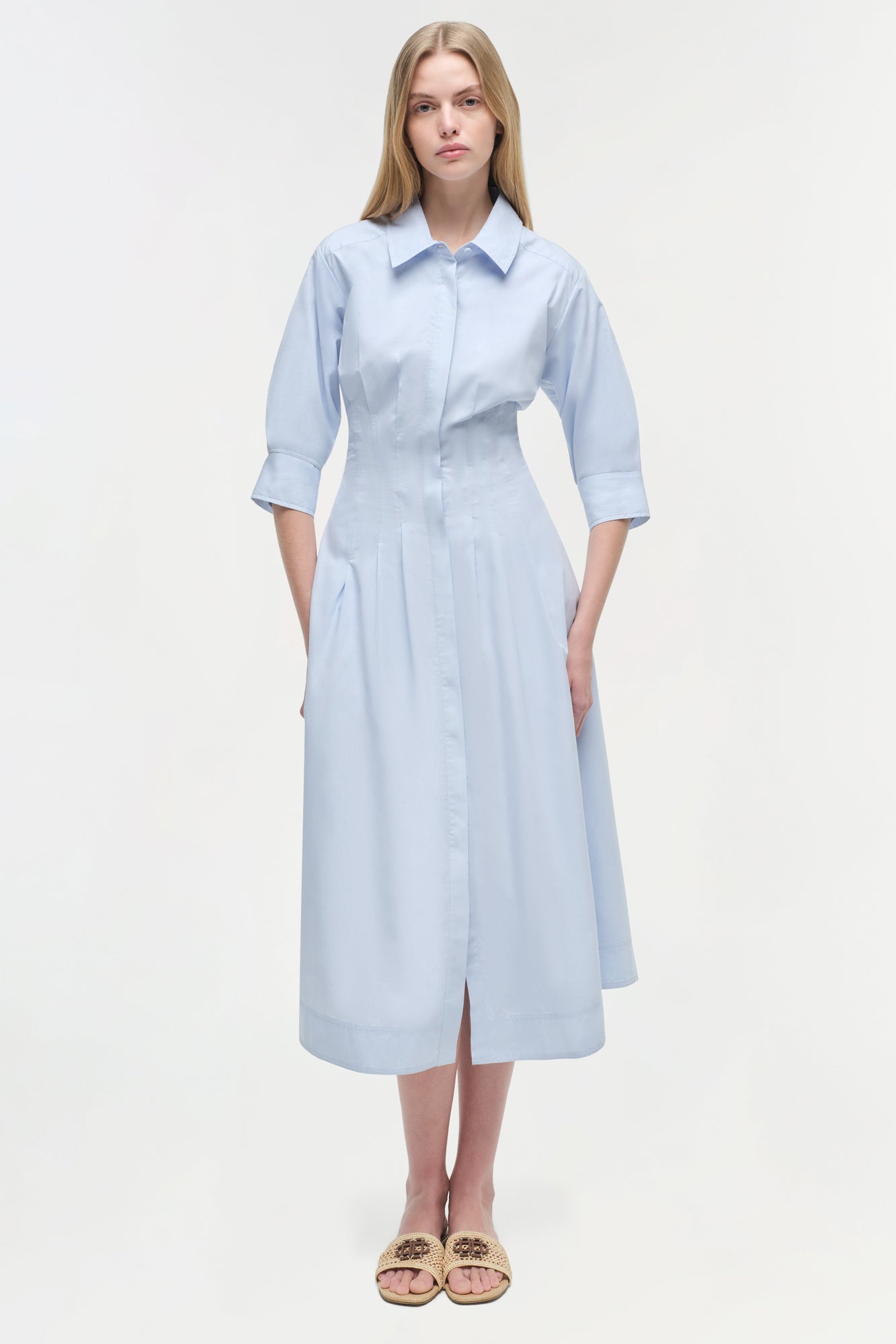 Womens | Jazz Cotton Midi Dress | French Blue