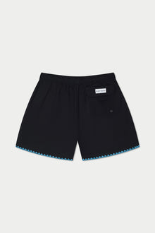Black Blue Stitch Swim Short | Blue