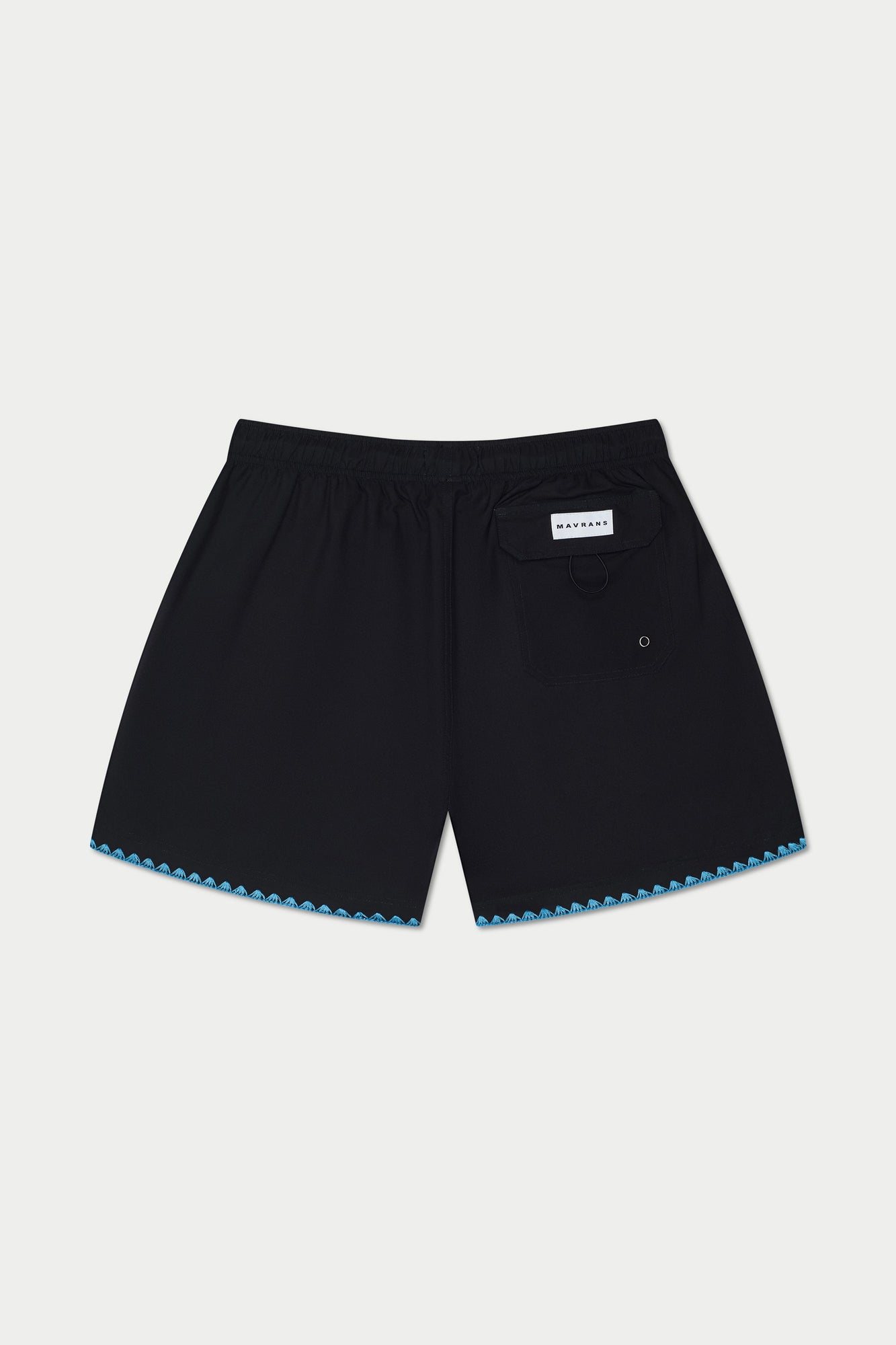 Black Blue Stitch Swim Short | Blue