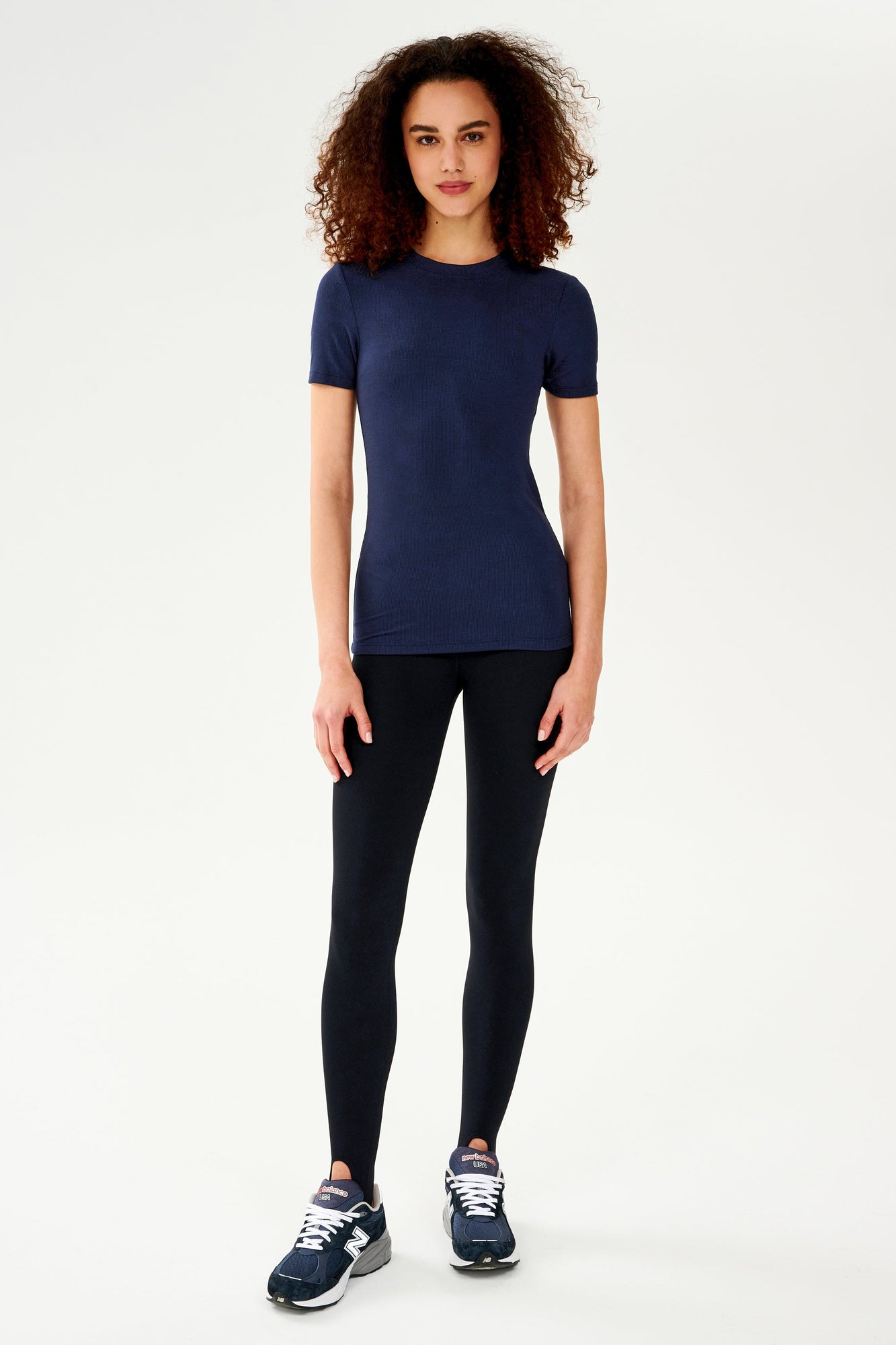Louise Rib Short Sleeve | Indigo