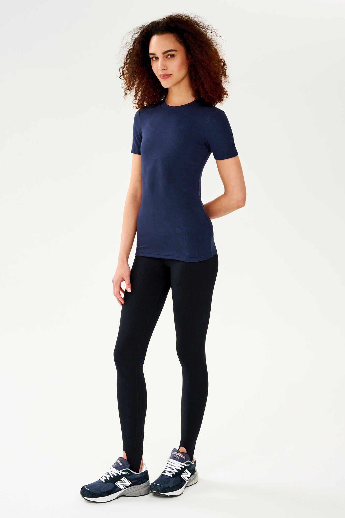 Louise Rib Short Sleeve | Indigo