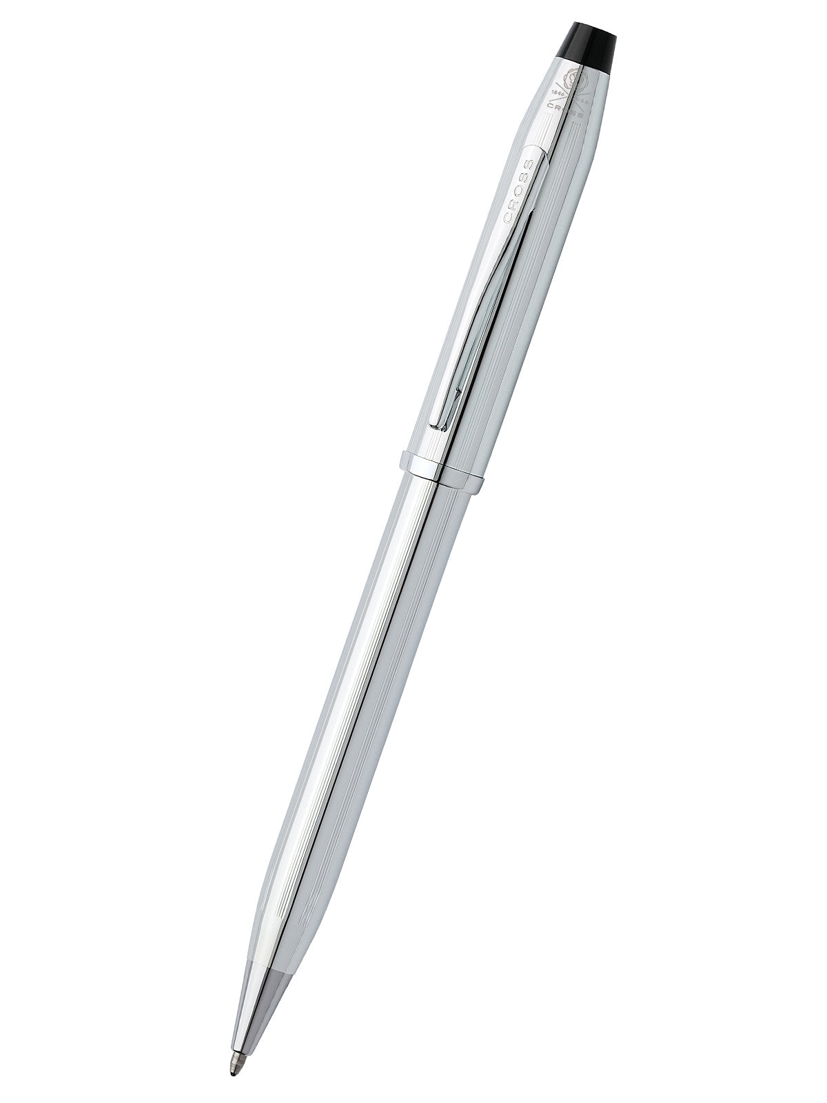 Silver pen on a white background