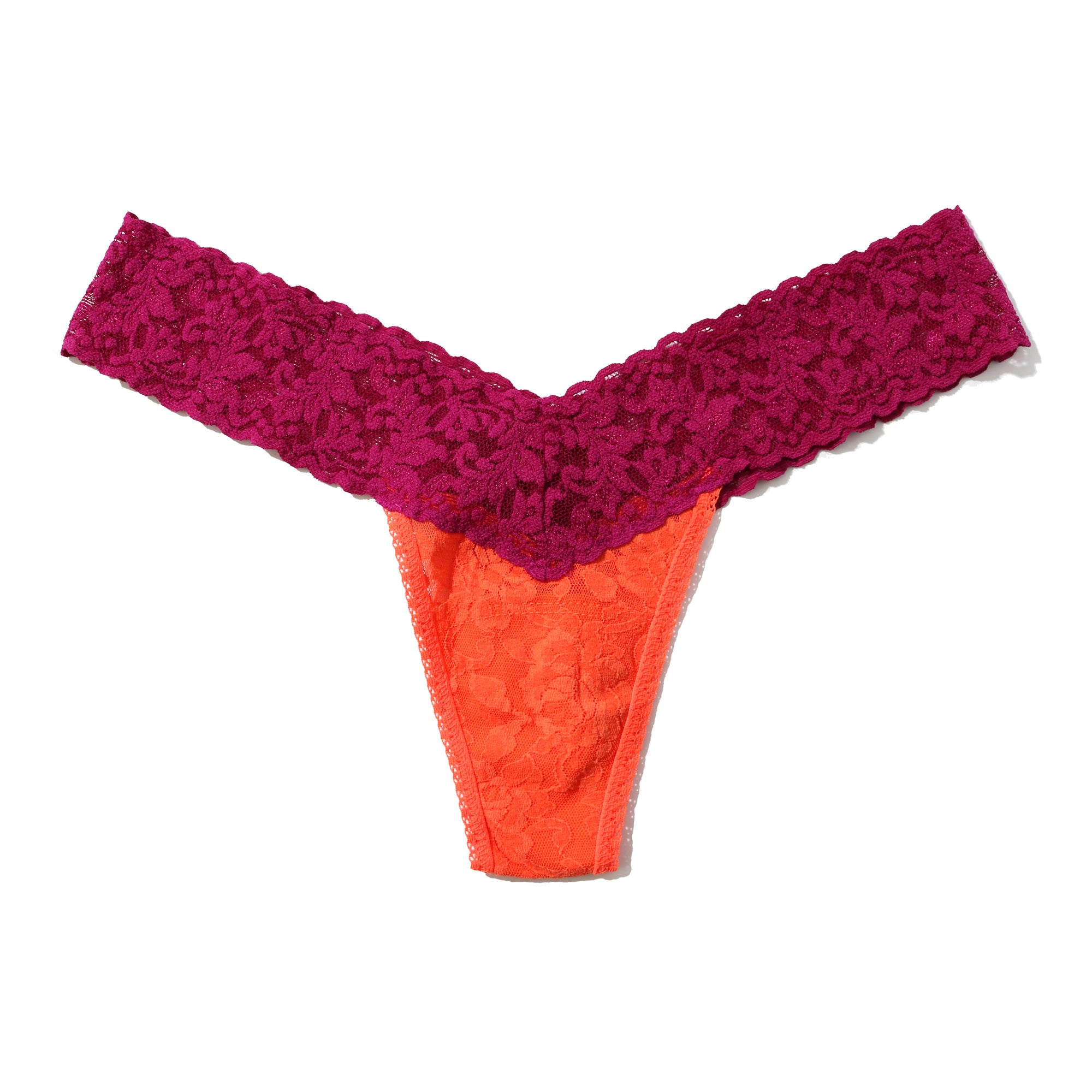 Signature Lace Low Rise Thong | Orange Sparkle/Beaujolais