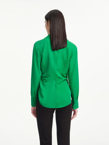 Frenchy Solid Button Front Shirt | Green