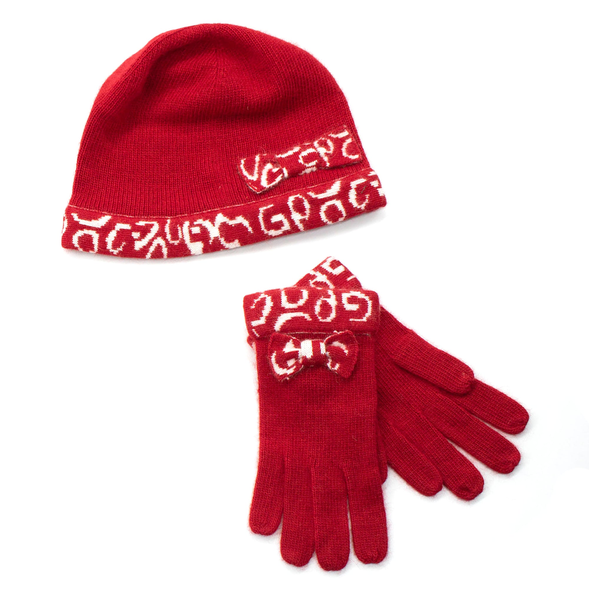Kids | Hat And Gloves Set | Cherry Red