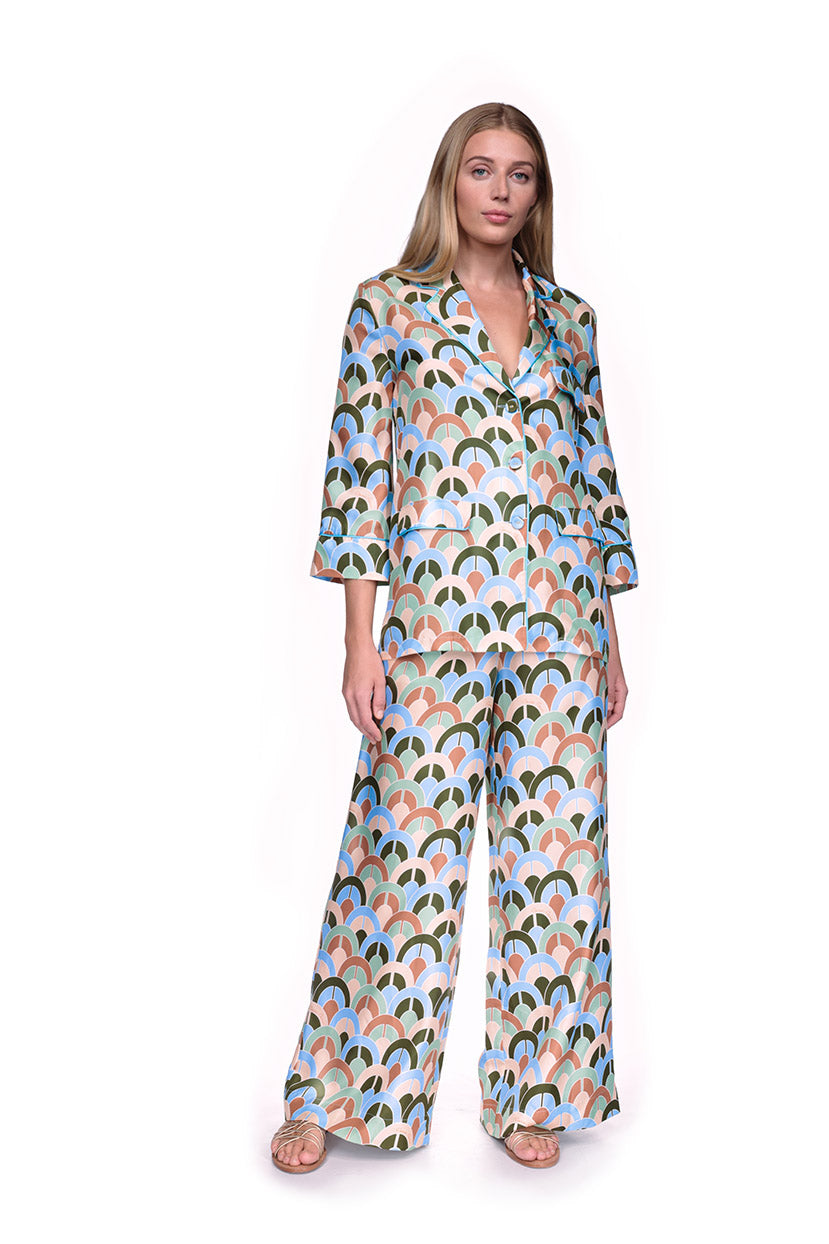 Venezia Silk Jacket | Peacock Turtledove