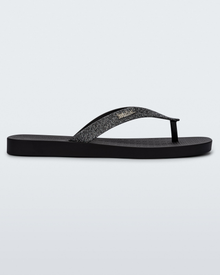Womens | Sun Long Beach II Flip Flop | Black/Silver