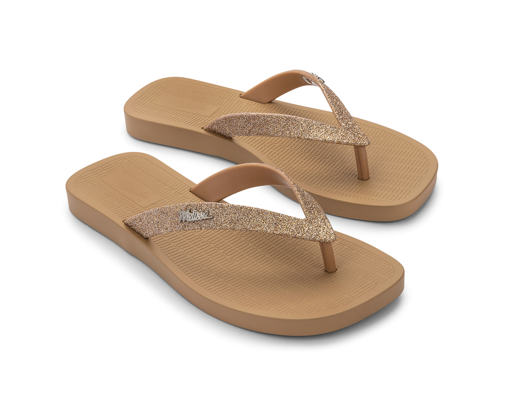 Womens | Sun Long Beach II Flip Flop | Beige/Bronze