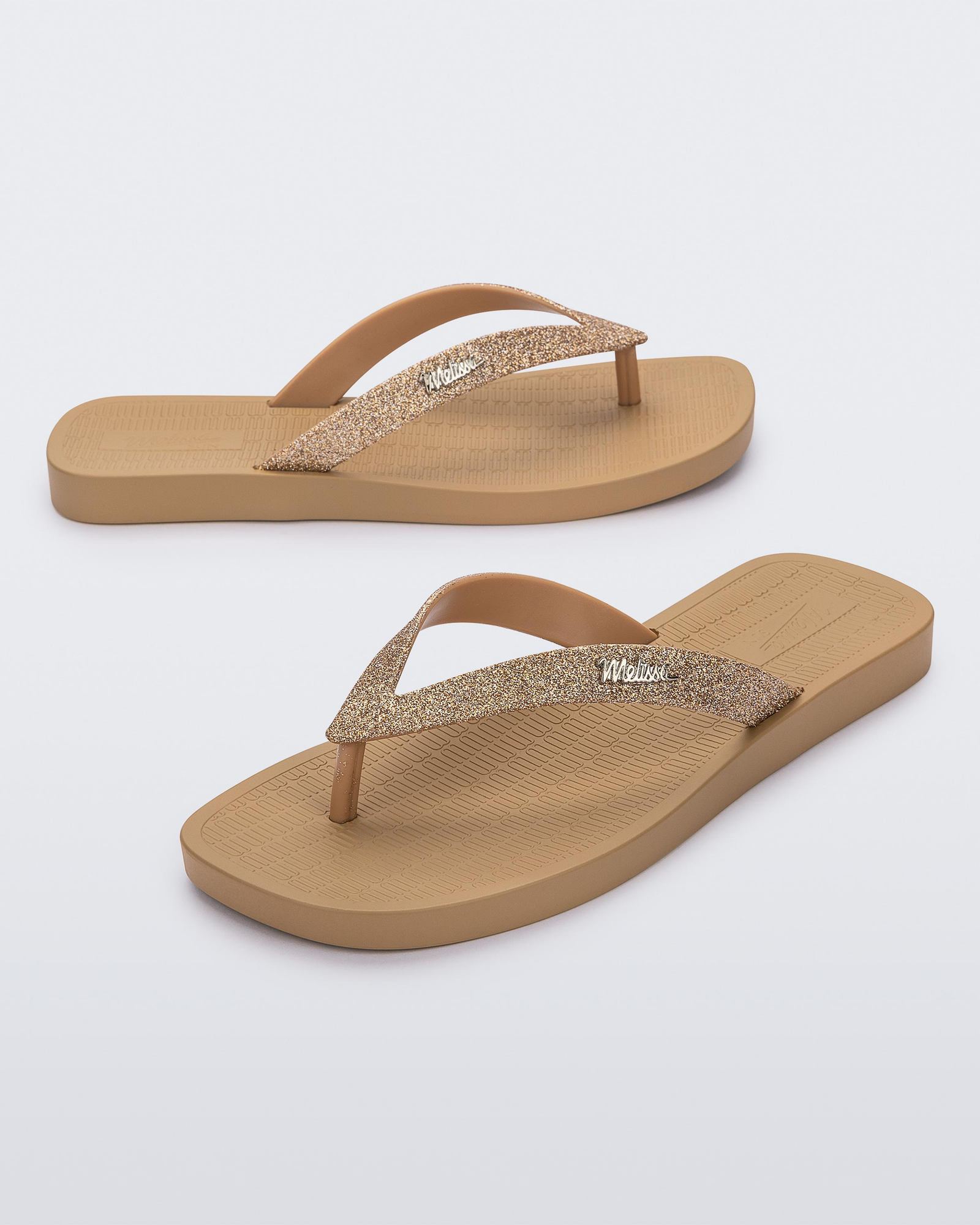 Womens | Sun Long Beach II Flip Flop | Beige/Bronze