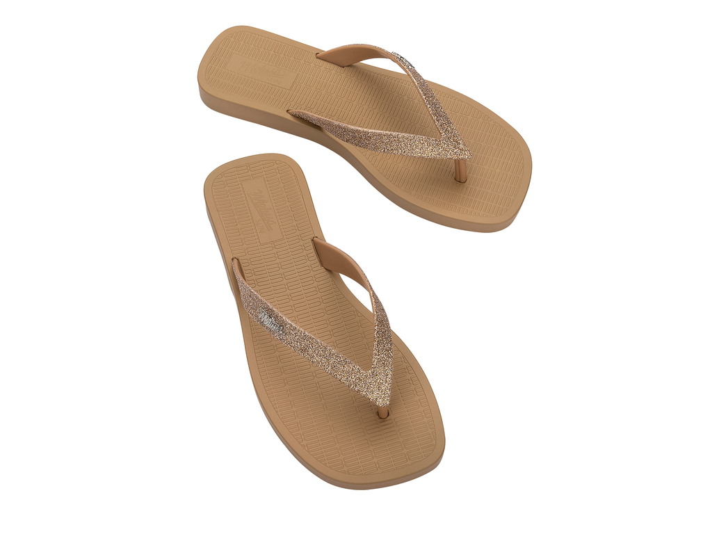 Womens | Sun Long Beach II Flip Flop | Beige/Bronze