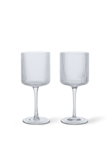 Ripple White Wine Glasses | Set of 2 | Clear