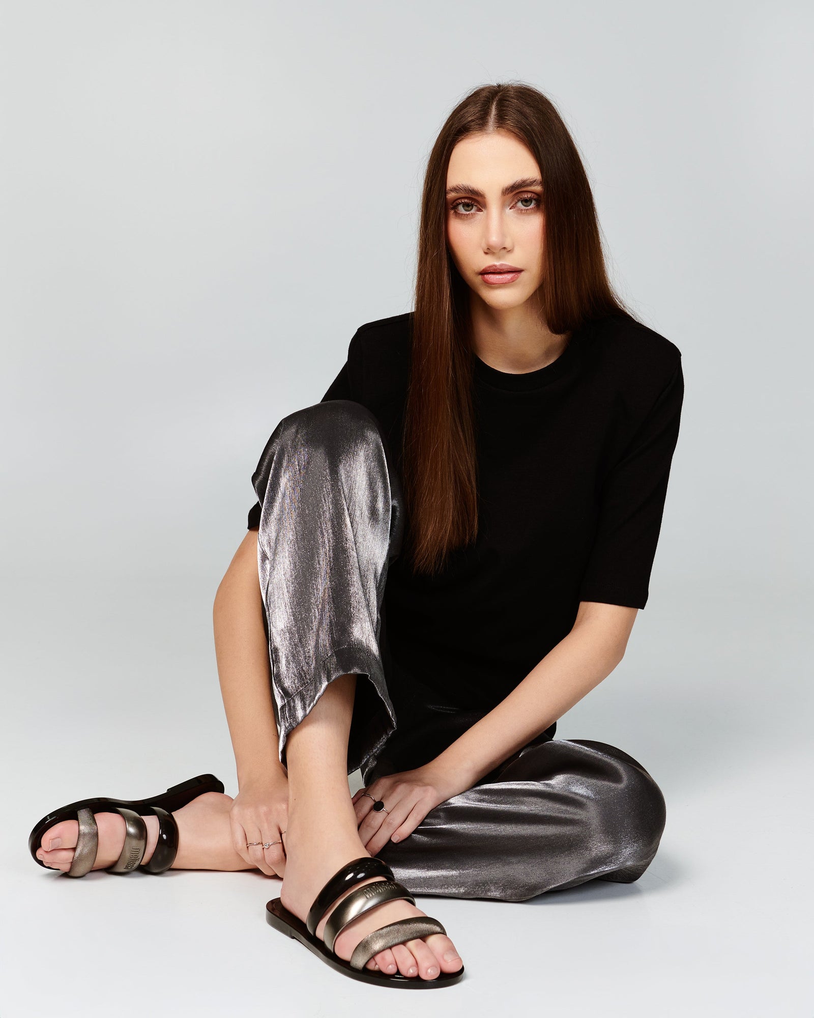 Eclipse Slide | Silver/Black
