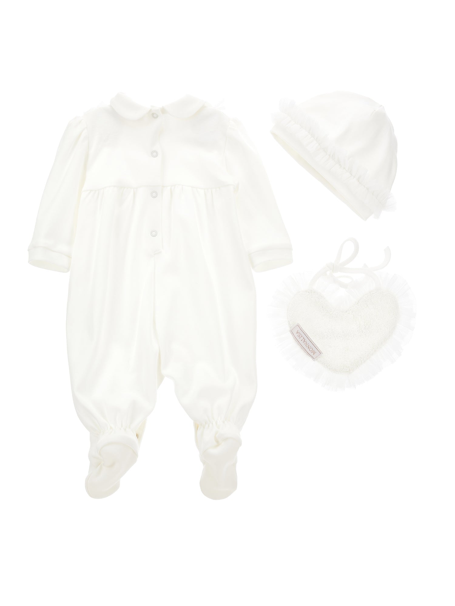 Girls | Three-Piece Suit With Ruffles | Cream