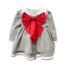 Baby Girls | Georgina Print Dress with Bow | Tartan & Red