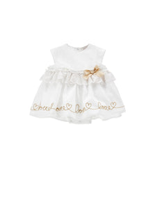 Girls | Cotton Ruffle Romper | White