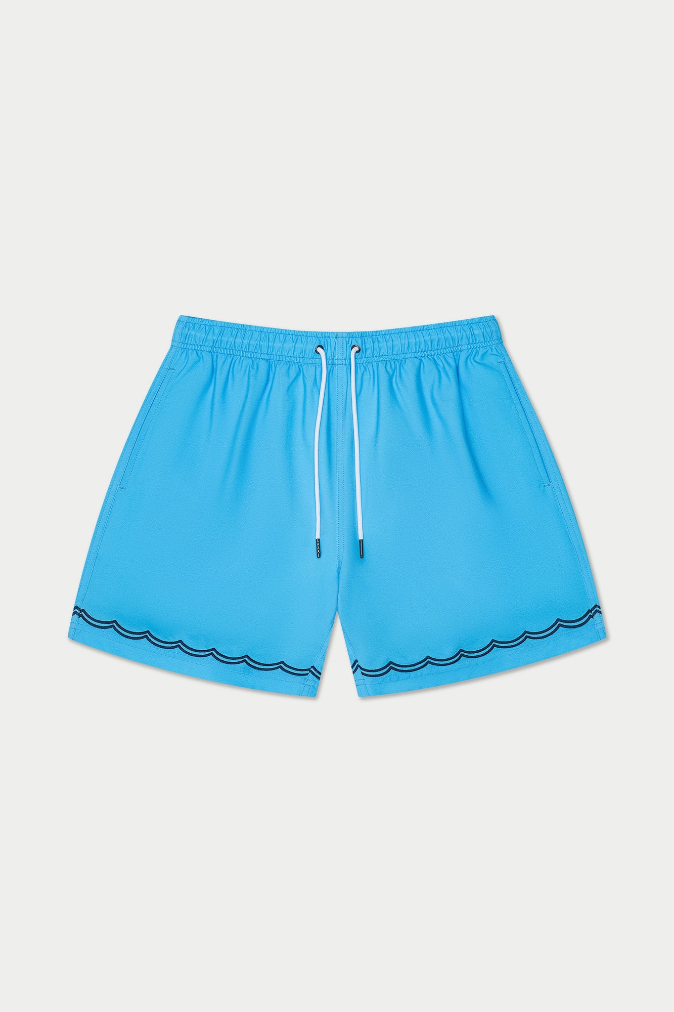Blue Wavy Stitch Swim Short | Blue
