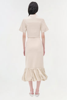 Womens | Camille Linen Knit Midi Skirt | Sand