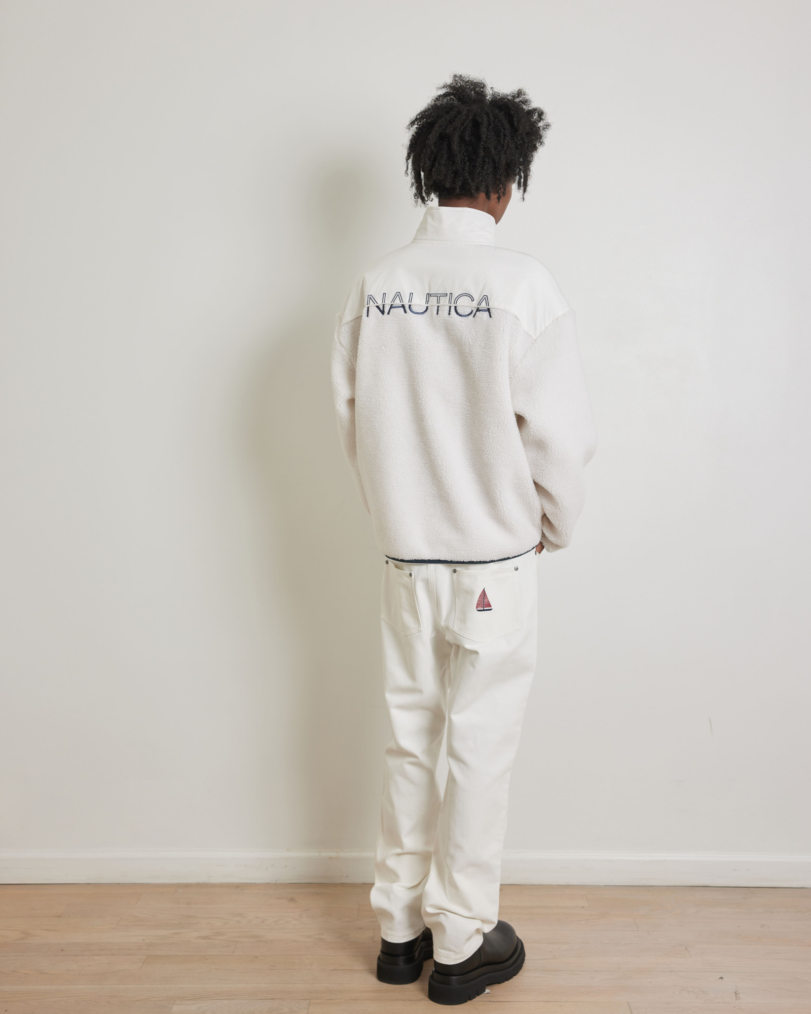 White Sherpa Quarter Zip | White