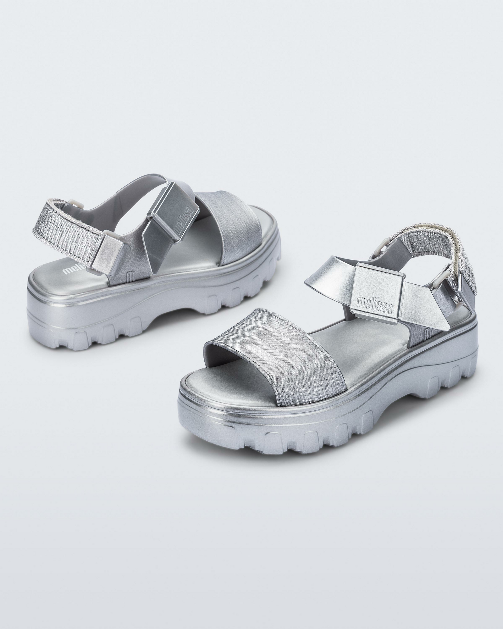 Melissa | Kick Off Metallic Platform | Silver