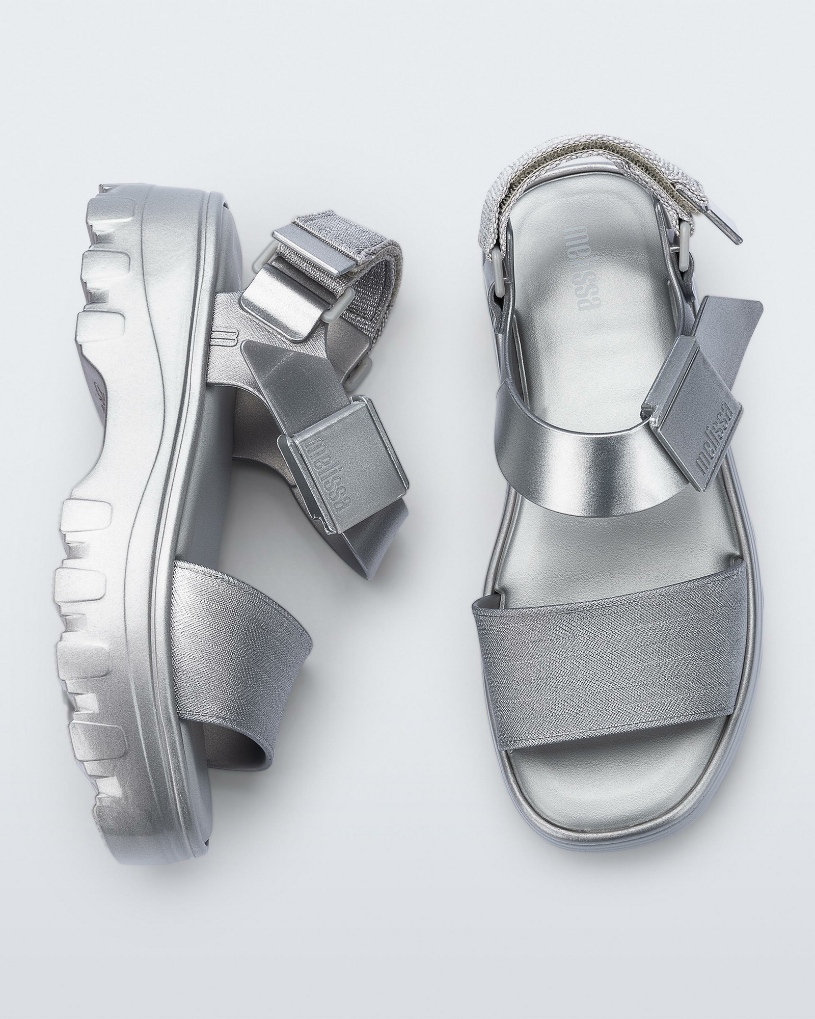 Melissa | Kick Off Metallic Platform | Silver