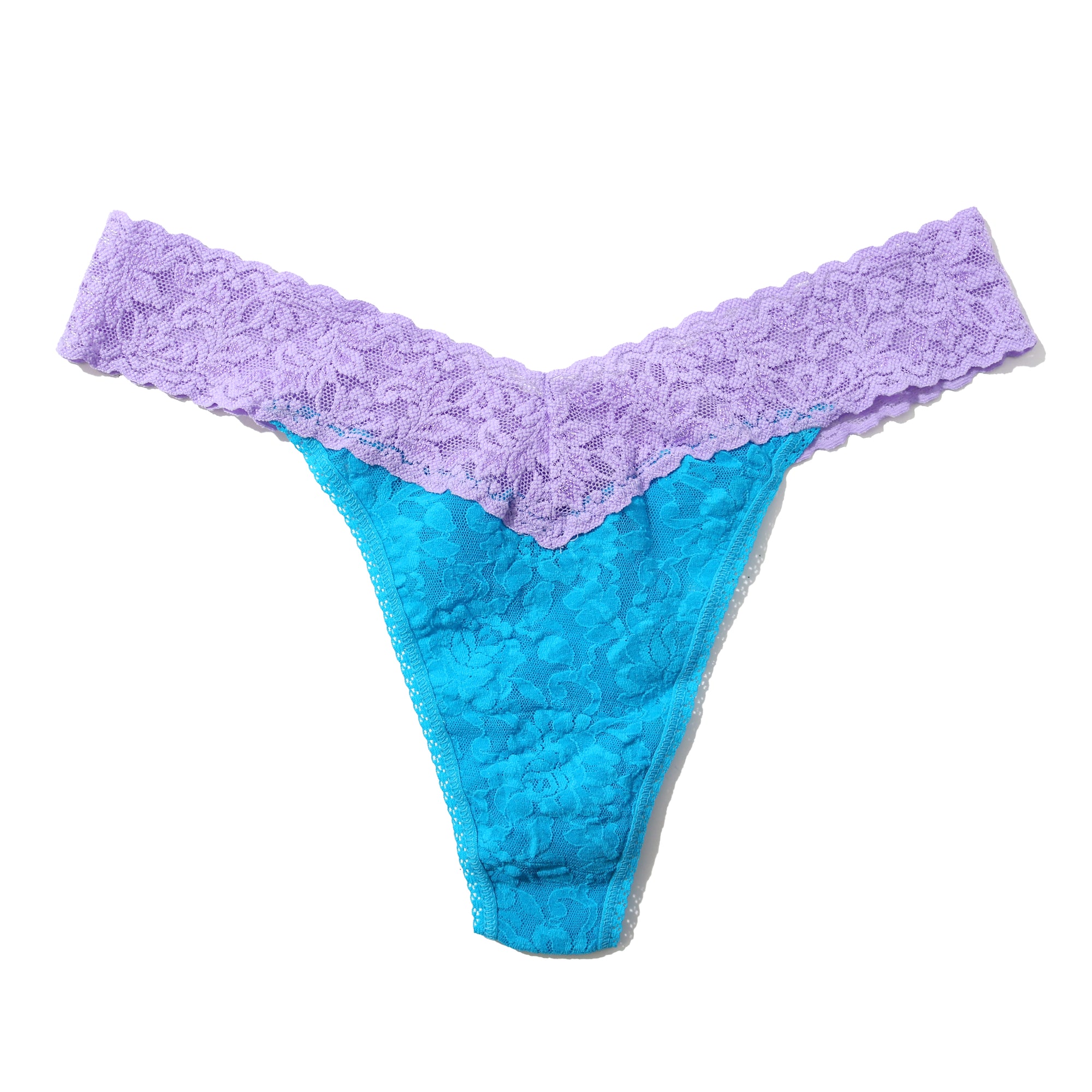 Signature Lace Original Rise Thong | Island Blue/Hyacinth