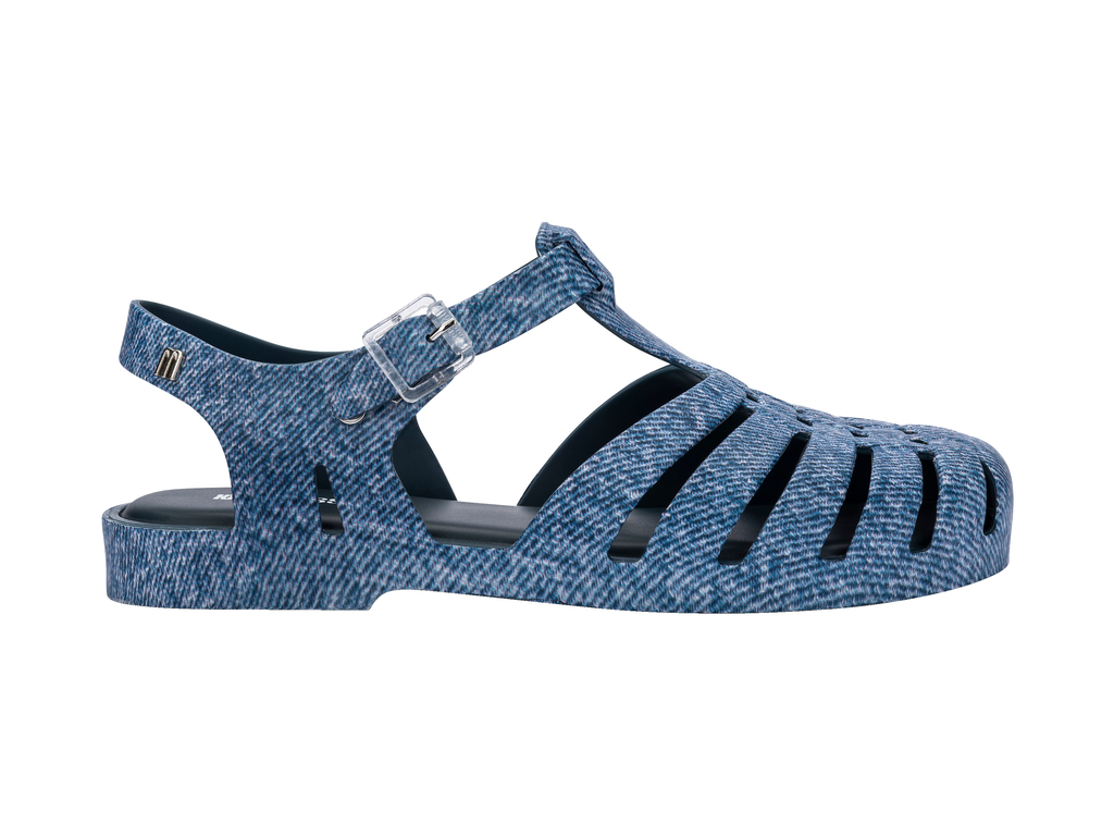 Possession Print Denim Sandal | Jeans Blue
