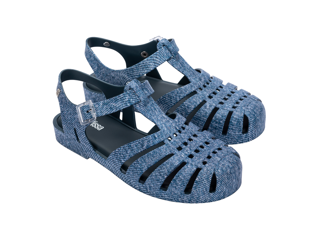 Possession Print Denim Sandal | Jeans Blue