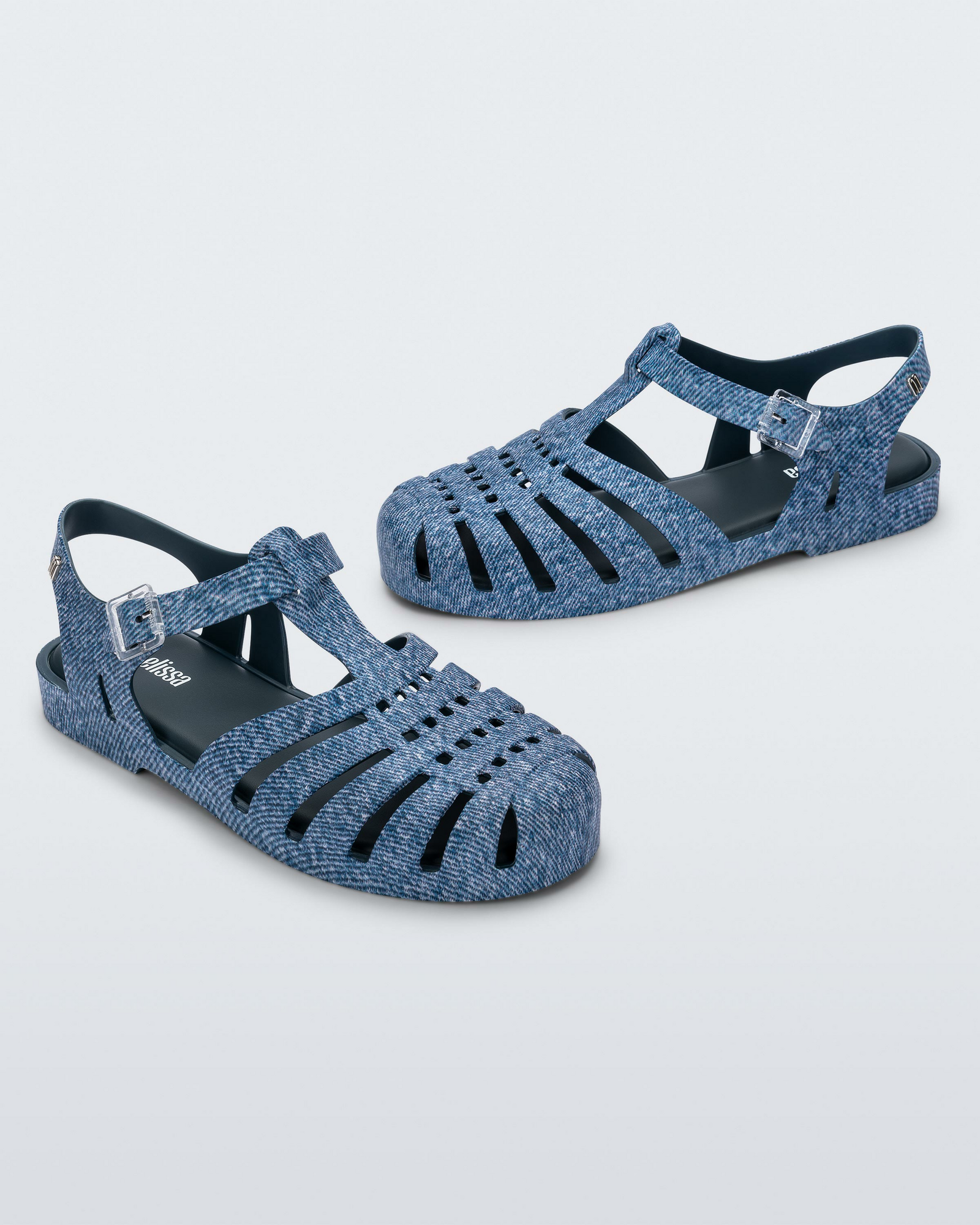 Possession Print Denim Sandal | Jeans Blue