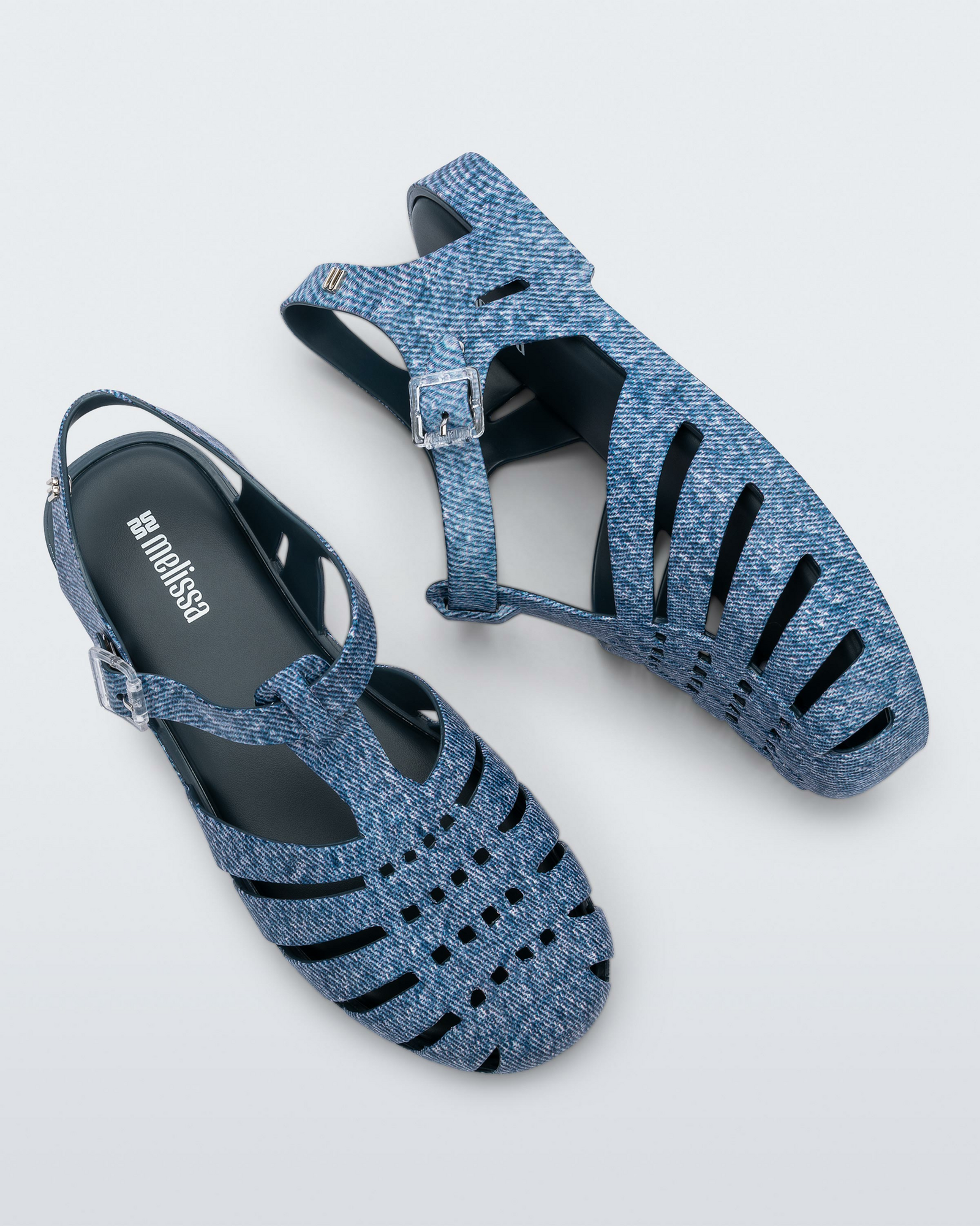 Possession Print Denim Sandal | Jeans Blue