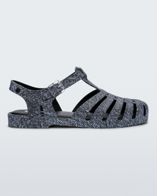 Possession Print Denim Sandal | Black Jeans