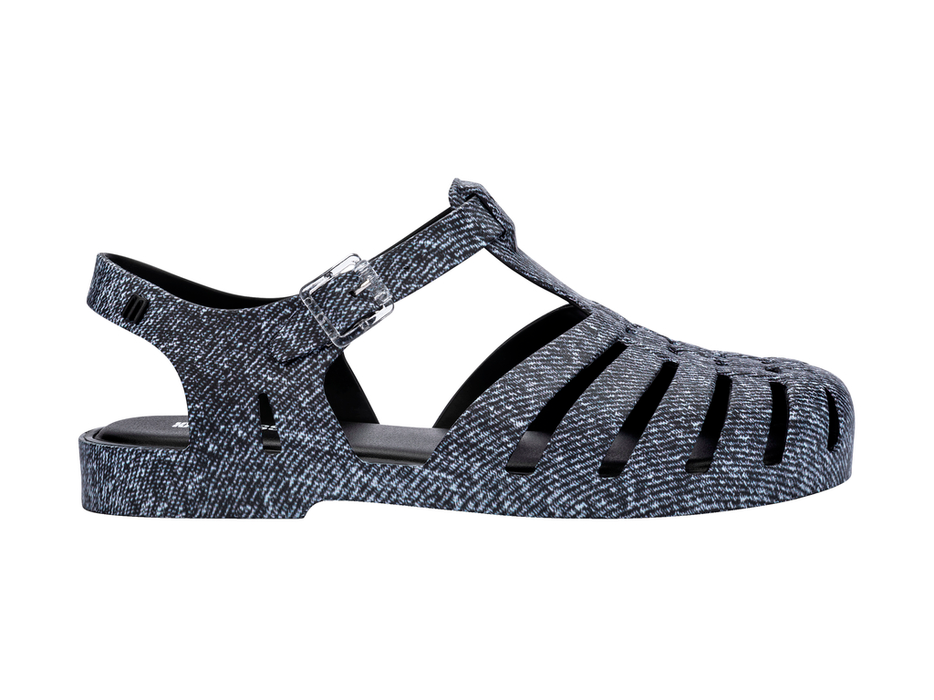 Possession Print Denim Sandal | Black Jeans