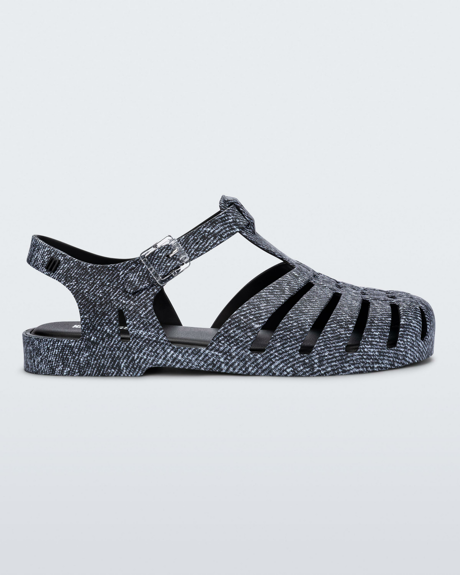 Possession Print Denim Sandal | Black Jeans