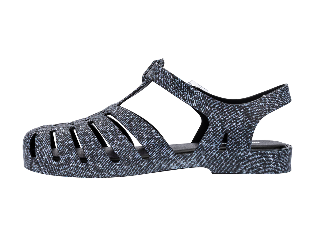 Possession Print Denim Sandal | Black Jeans
