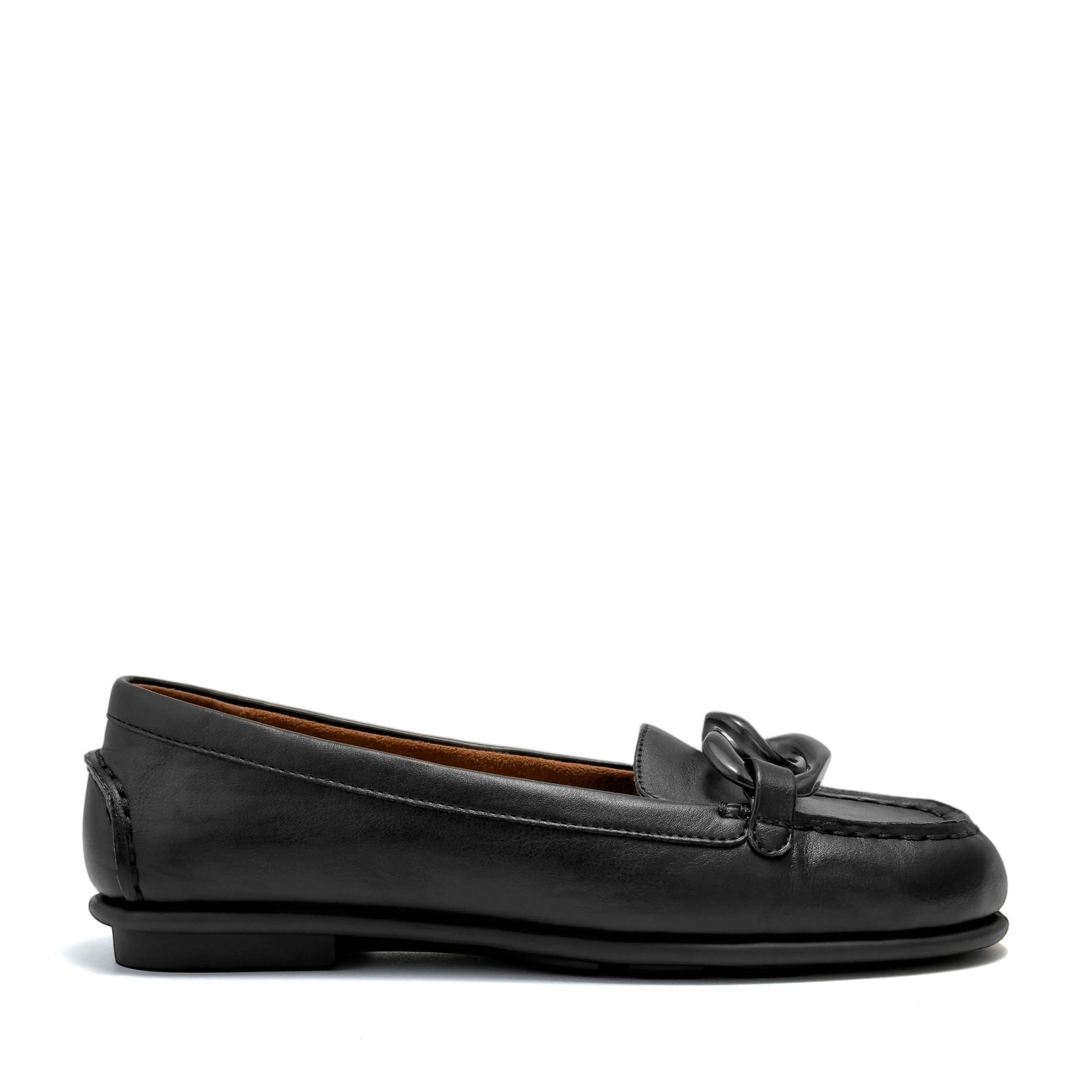 Wysteria Casual Loafer | Black Faux Soft Nappa