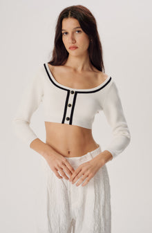 Watkins Knit Cardigan | White Black