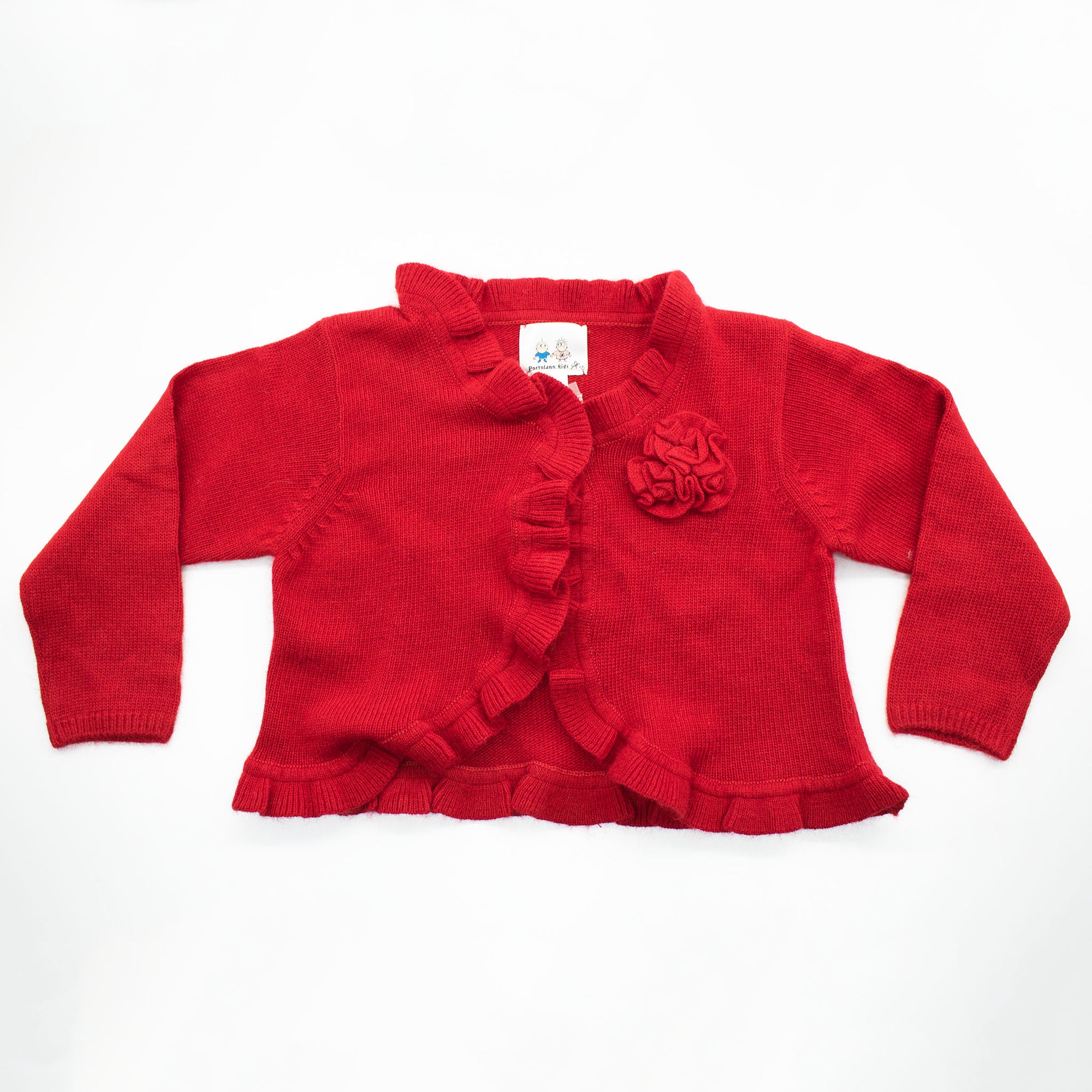 Kids | Open Cardigan | Cherry Red
