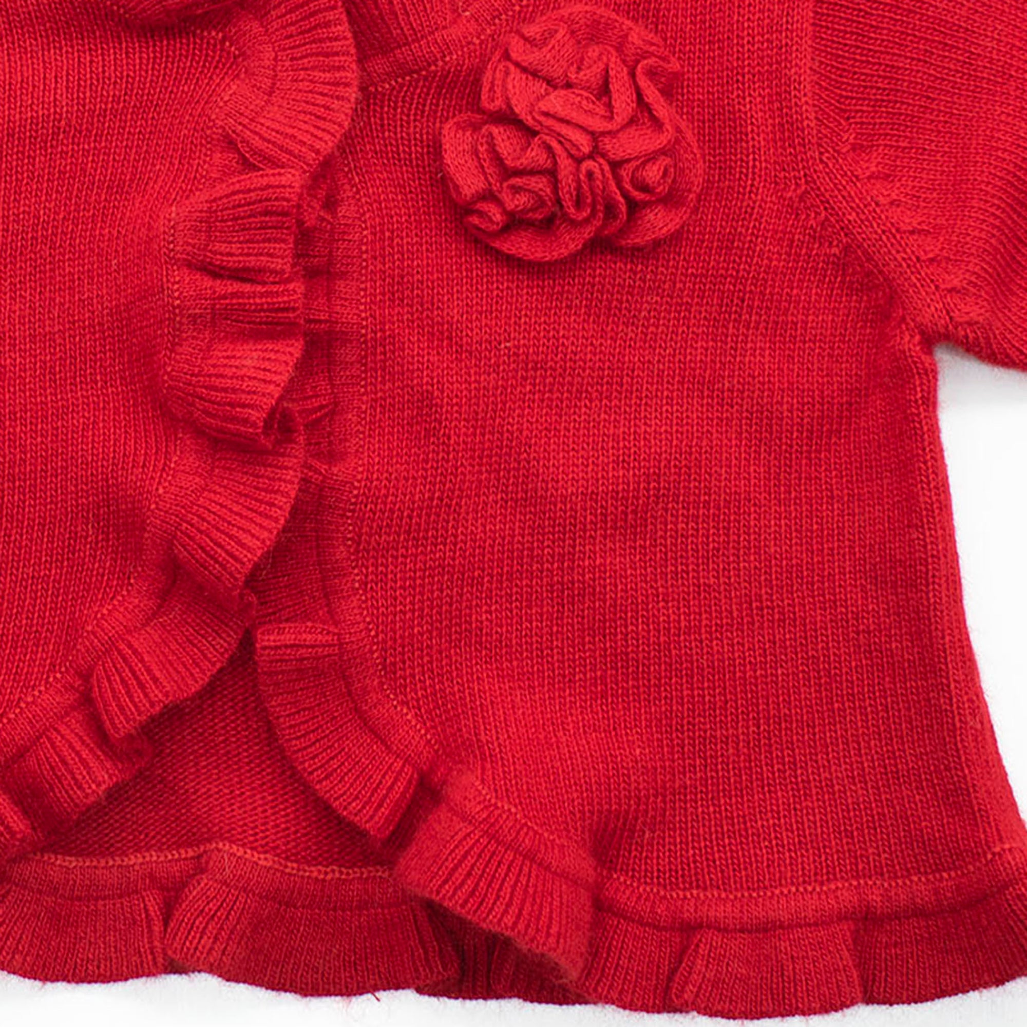 Kids | Open Cardigan | Cherry Red