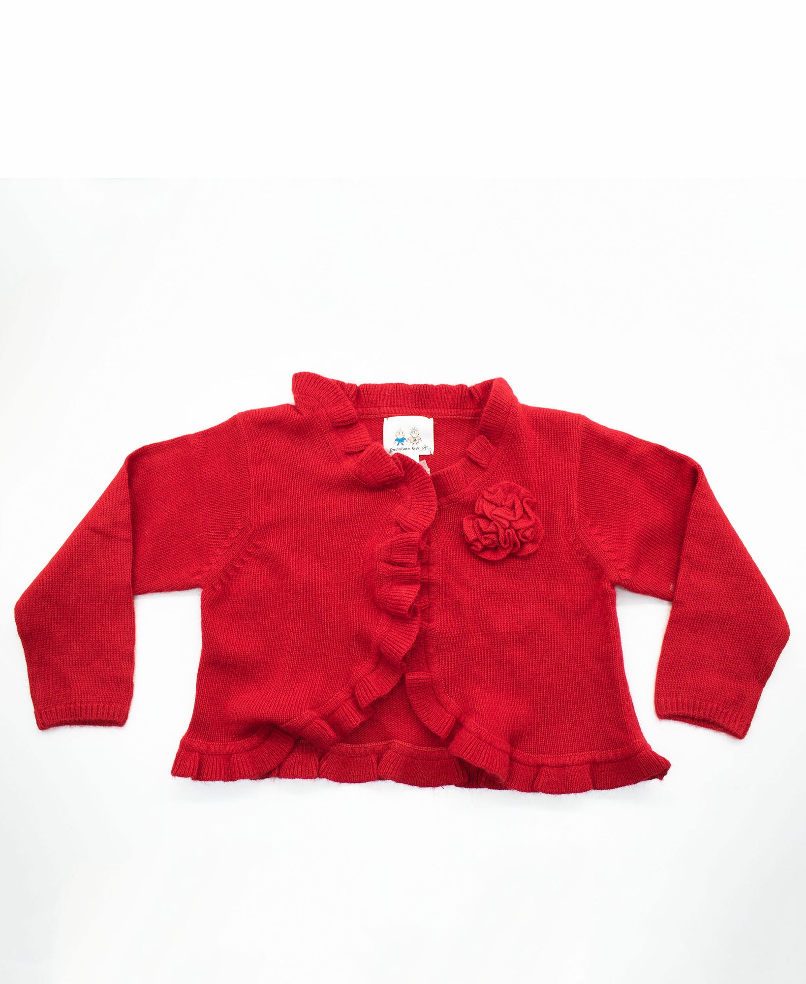 Kids | Open Cardigan | Cherry Red